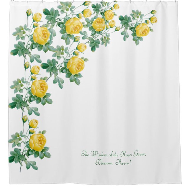Vintage Yellow Rose Fine art Shower Curtain (Front)