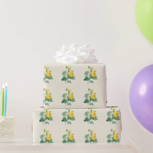 Vintage Yellow Rose Fine art Wrapping Paper