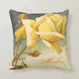 Vintage Yellow Rose Mother Cushion