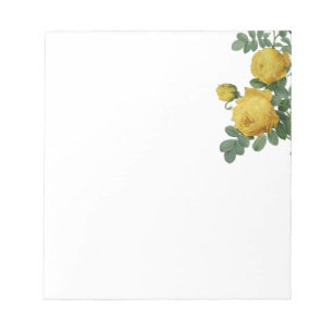Vintage yellow rose painting notepad