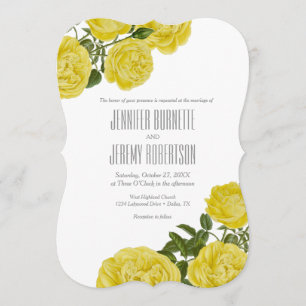Vintage Yellow Roses Invitation