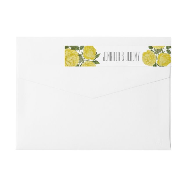 Vintage Yellow Roses Wrap Around Label (Back)