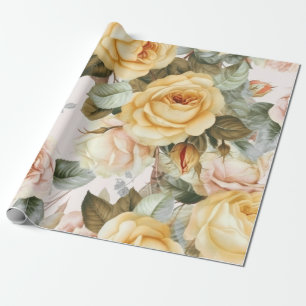 Vintage Yellow Roses  Wrapping Paper