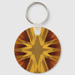 Vintage yellow starburst key ring