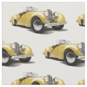 Vintage Yellow Touring Car Fabric