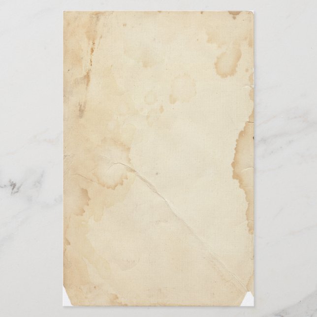 Vintage Yellowed and Stained  Stationery (Front)