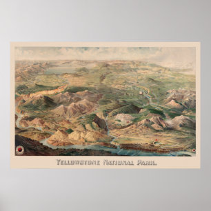Vintage Yellowstone Illustration Poster