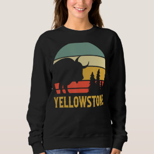 Vintage Yellowstone National Park Buffalo Retro Su Sweatshirt