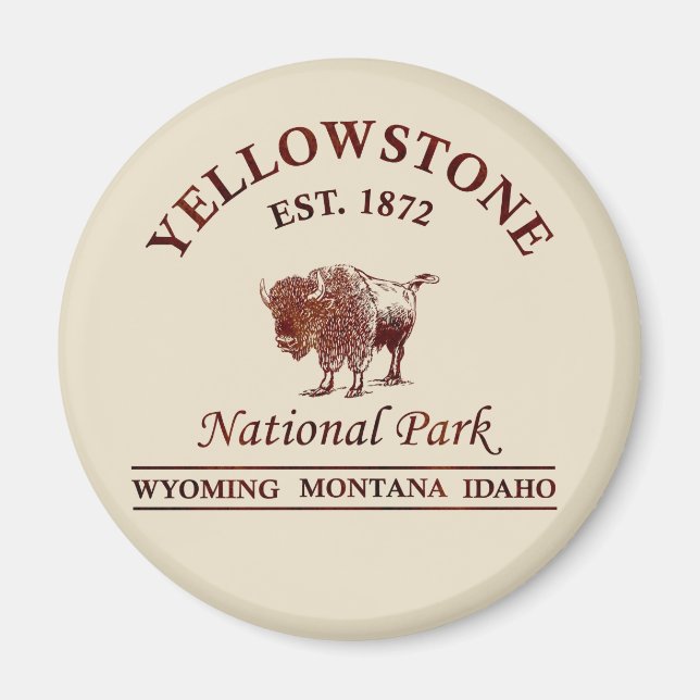 Vintage Yellowstone National Park Magnet (Front)