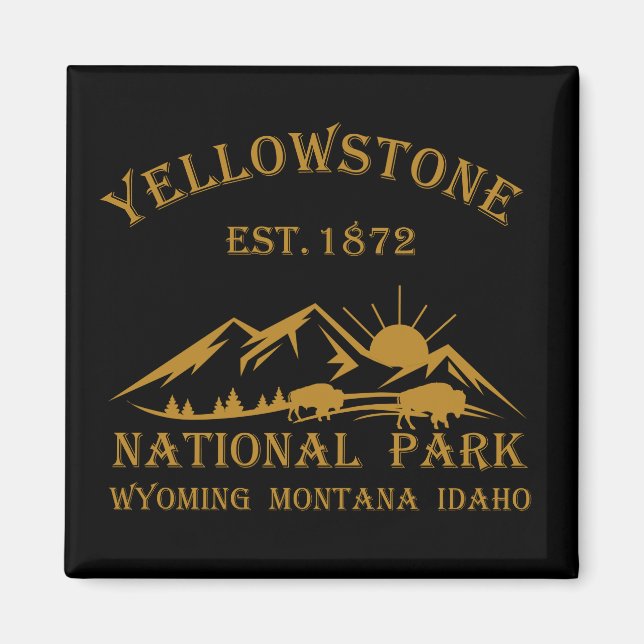 Vintage Yellowstone National Park Magnet (Front)