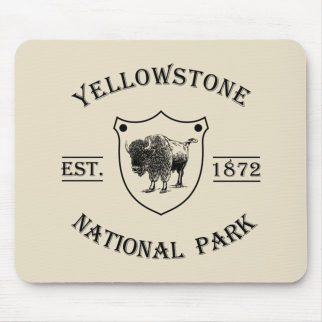 Vintage Yellowstone National Park Mouse Pad (Front)