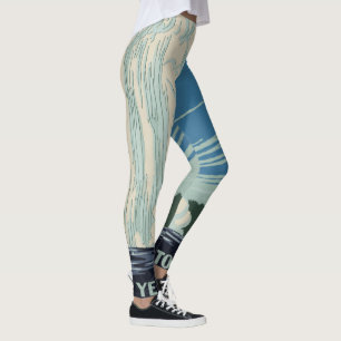 Vintage Yellowstone National Park Old Faithful Leggings