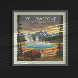 Vintage Yellowstone National Park Poster