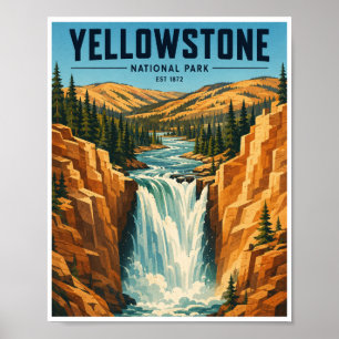 Vintage Yellowstone National Park Travel Poster