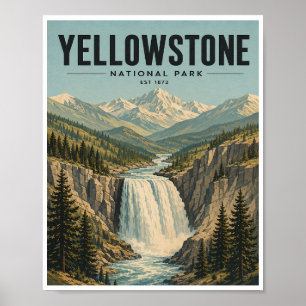 Vintage Yellowstone National Park Travel Poster