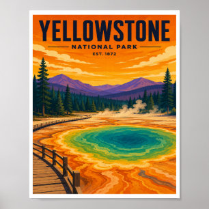 Vintage Yellowstone National Park Travel Poster