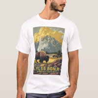 Vintage Yellowstone National Park Travel Poster T-