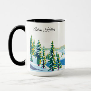 Vintage Yellowstone National Park Winter Forest Mug