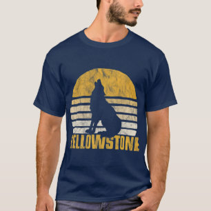 Vintage Yellowstone National Park Wolf Retro T-Shirt