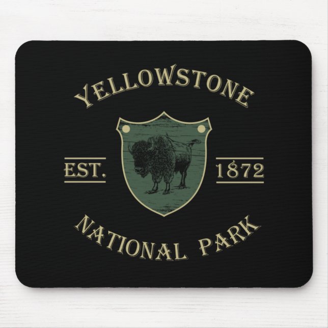 Vintage Yellowstone Ntaional Park Mouse Pad (Front)