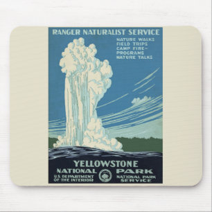 Vintage Yellowstone Park Poster Mouse Pad