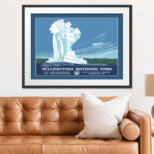Vintage Yellowstone WPA Travel Poster