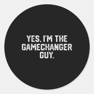 Vintage Yes Im The Gamechanger Guy Funny Baseball Classic Round Sticker