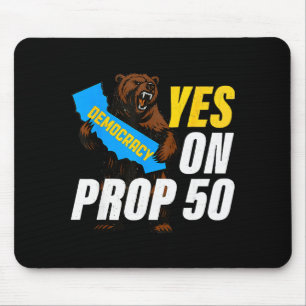 Vintage Yes On Prop 50 American Flag Patriotic For Mouse Pad