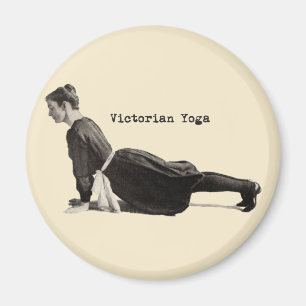 Vintage Yoga Woman Doing Upward Facing Dog Pose Magnet