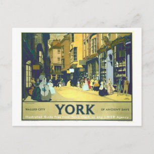Vintage York Travel Poster Postcard