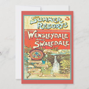 Vintage Yorkshire Railroad Tourist Guide Cover Art Card