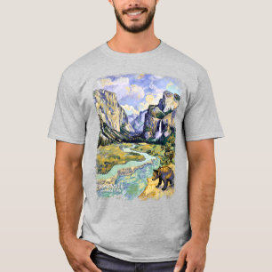 Vintage Yosemite El Capitan Bear Tunnel View Paint T-Shirt