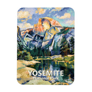Vintage Yosemite Half Dome Vibrant Van Gogh Custom Magnet