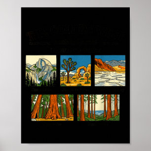 Vintage yosemite joshua death valley sequoia parks poster