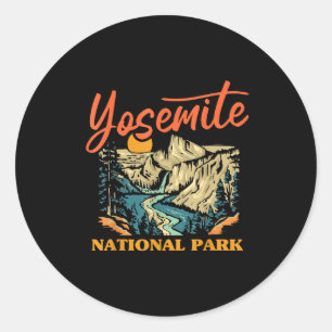 Vintage Yosemite National Park California Sunset Classic Round Sticker