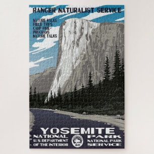 Vintage Yosemite National Park Nature Mountains Ji Jigsaw Puzzle