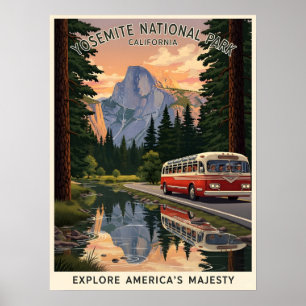 Vintage Yosemite national park Poster