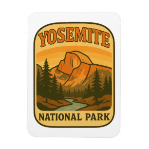 Vintage Yosemite National Park Retro Half Dome Magnet