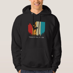 Vintage Yosemite Valley USA Rock Climbing Boulderi Hoodie