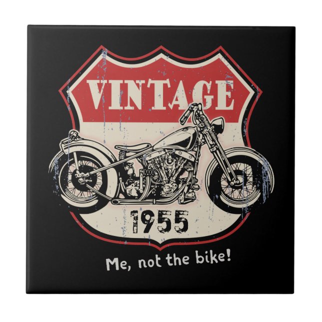 Vintage (Your Year or Name) Ceramic Tile (Front)