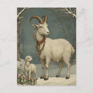 Vintage Yule Goat, Happy Yuletide Card
