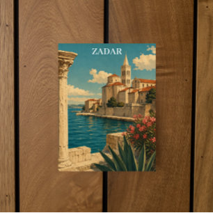 Vintage Zadar Croatia Adria Coast Travel Postcard
