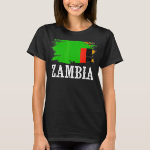 Vintage Zambia Flag I Love Zambia T-Shirt
