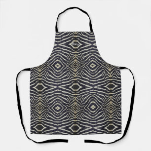 Vintage Zebra Stripe Black White Beauty Shop Work  Apron