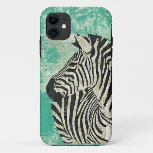 Vintage Zebra Turquoise  iPhone Case
