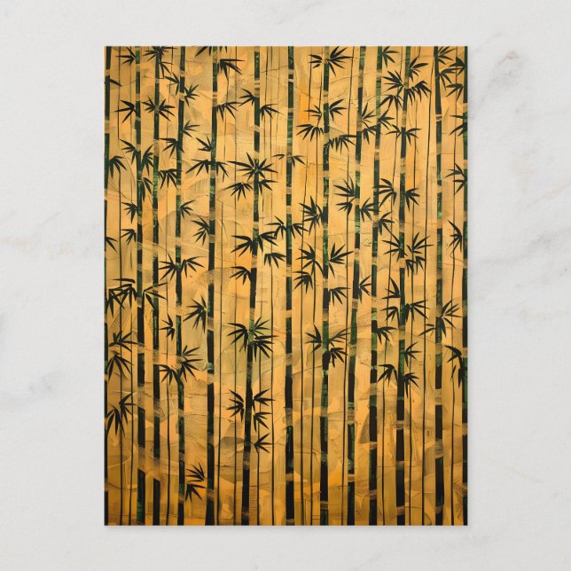 Vintage Zen Forest Bamboo  Holiday Postcard (Front)
