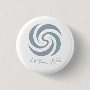 Vintage Zen Spiral Mineral Blue with Custom Text 3 Cm Round Badge