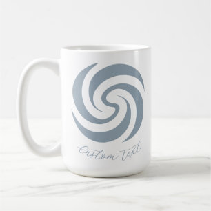 Vintage Zen Spiral Mineral Blue with Custom Text Coffee Mug