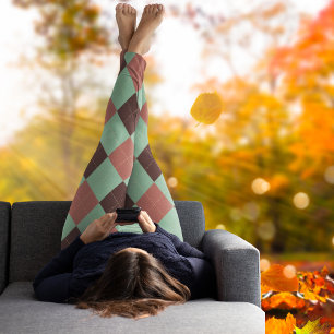 Vintage zigzag Fall colours cute pattern Leggings