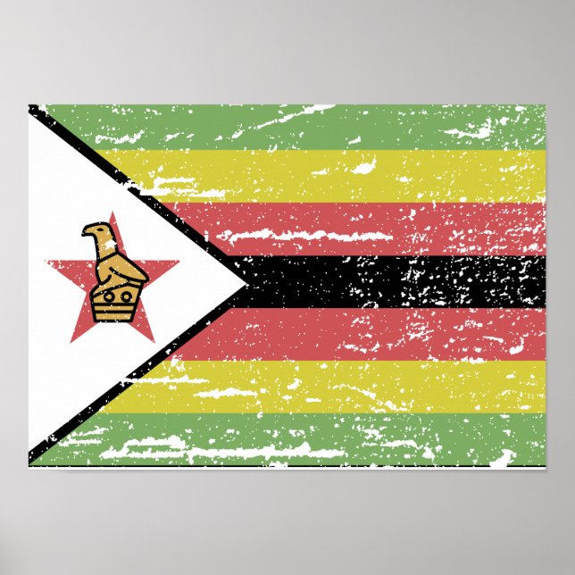 Vintage Zimbabwe Flag Poster (Front)